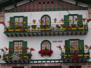 Close-up of façade of Basque mountain house